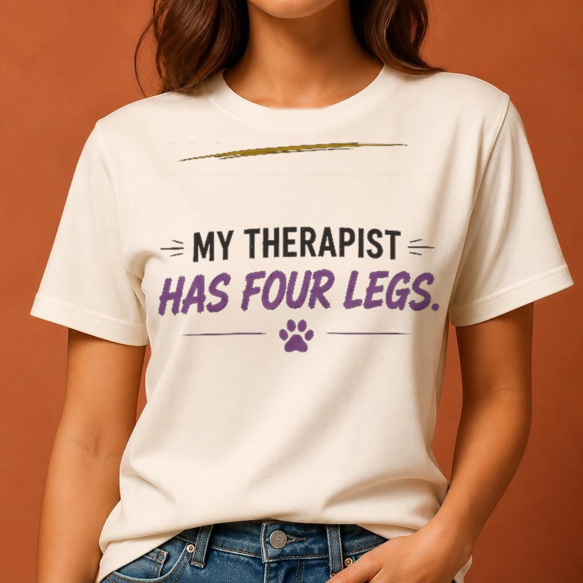 My Therapist Has Four Legs Tee — view 2