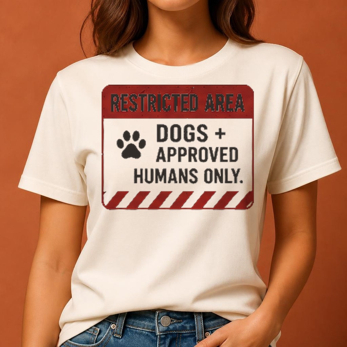 Restricted Area — Dogs + Approved Humans Tee — view 2