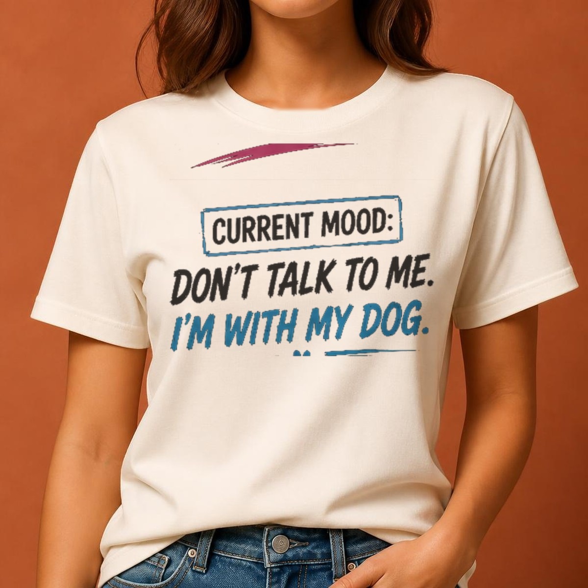 Current Mood: I'm With My Dog Tee — view 3