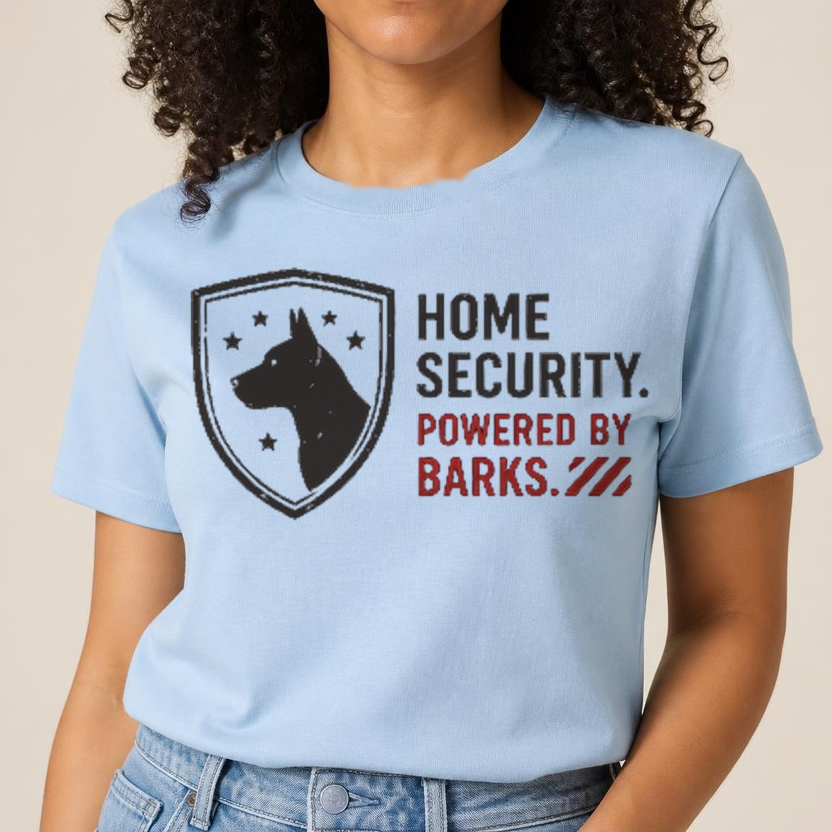 Home Security Powered By Barks Tee — view 2