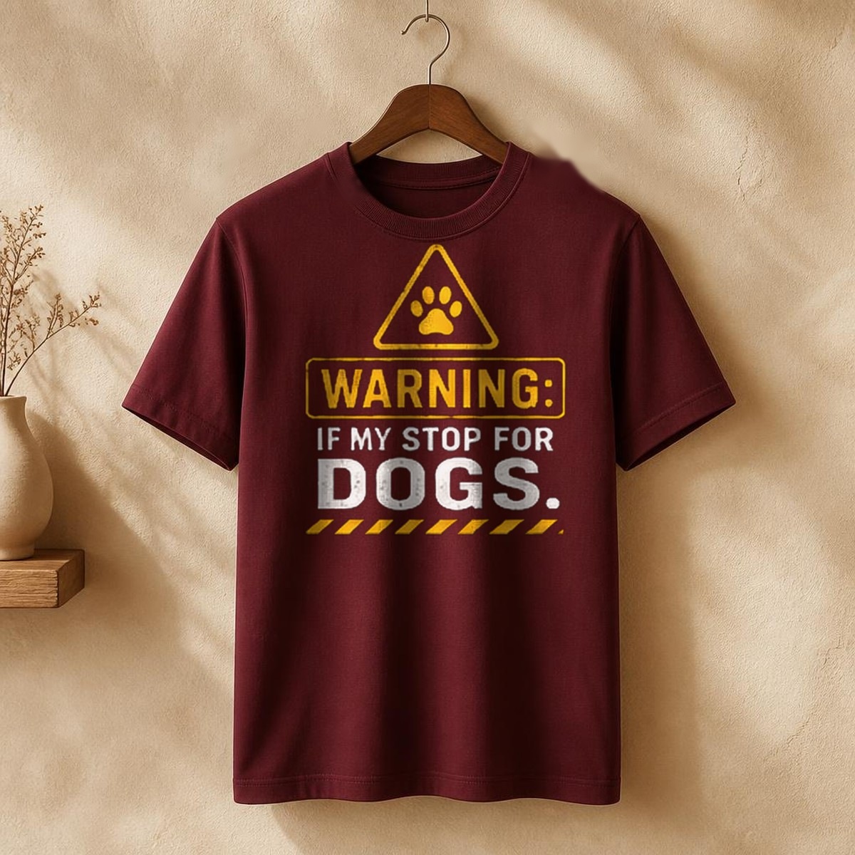 Warning: I Stop For Dogs Tee — view 2